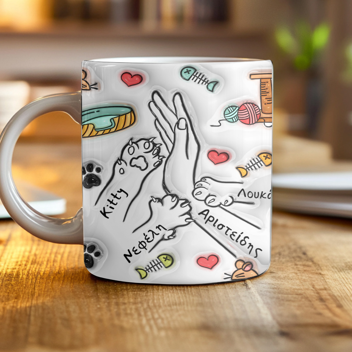 Προσαρμοσμένη Κούπα - Best Cat Dad- Με τα ονόματα των σκυλιών σας