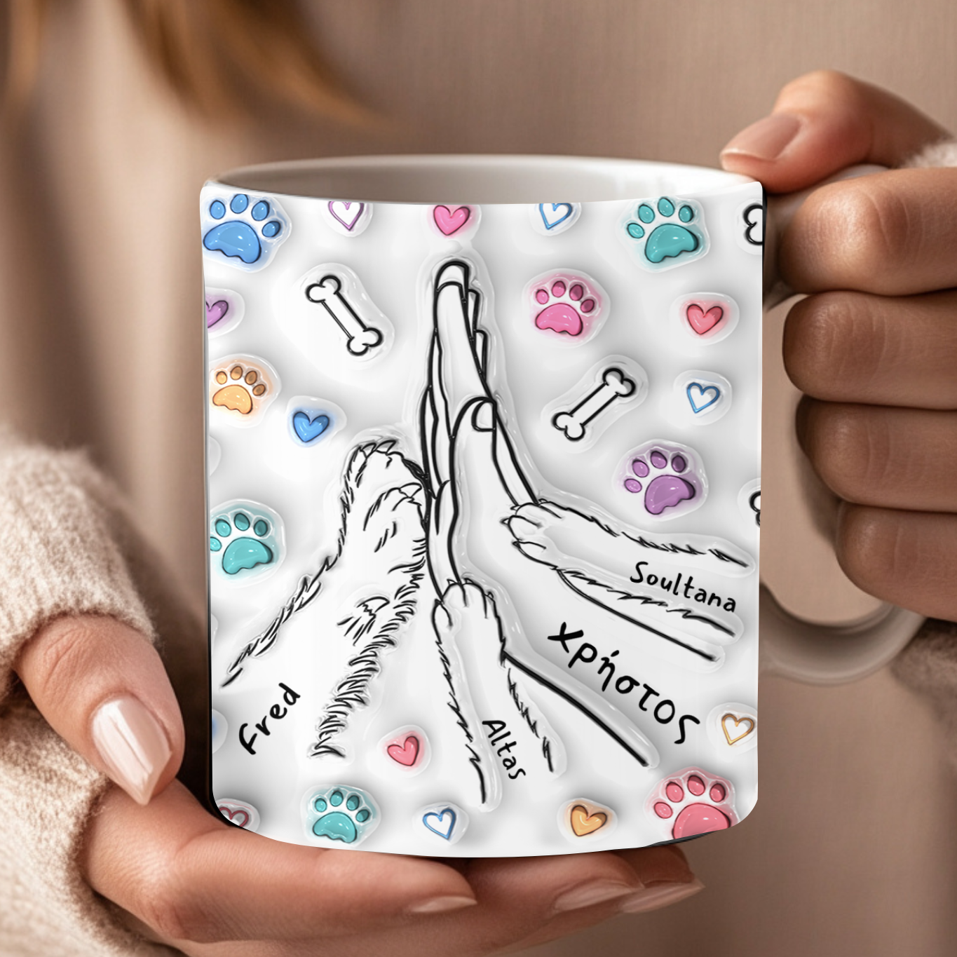 Προσαρμοσμένη Κούπα - Best Dog Mom- Με τα ονόματα των σκυλιών