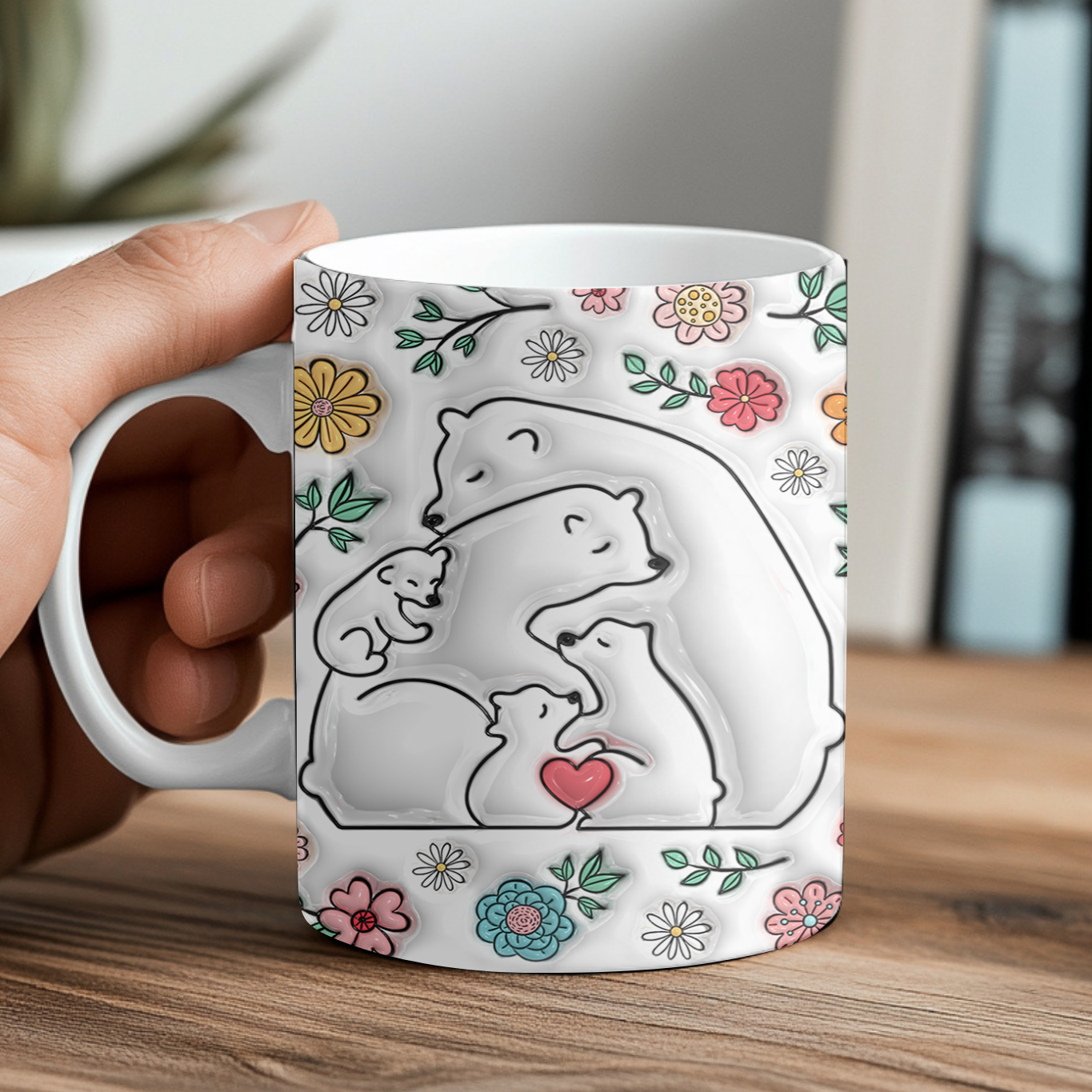 Προσαρμοσμένη Κούπα - Οικογένεια με Αρκουδάκια - Με τα ονόματα των παιδιών σας