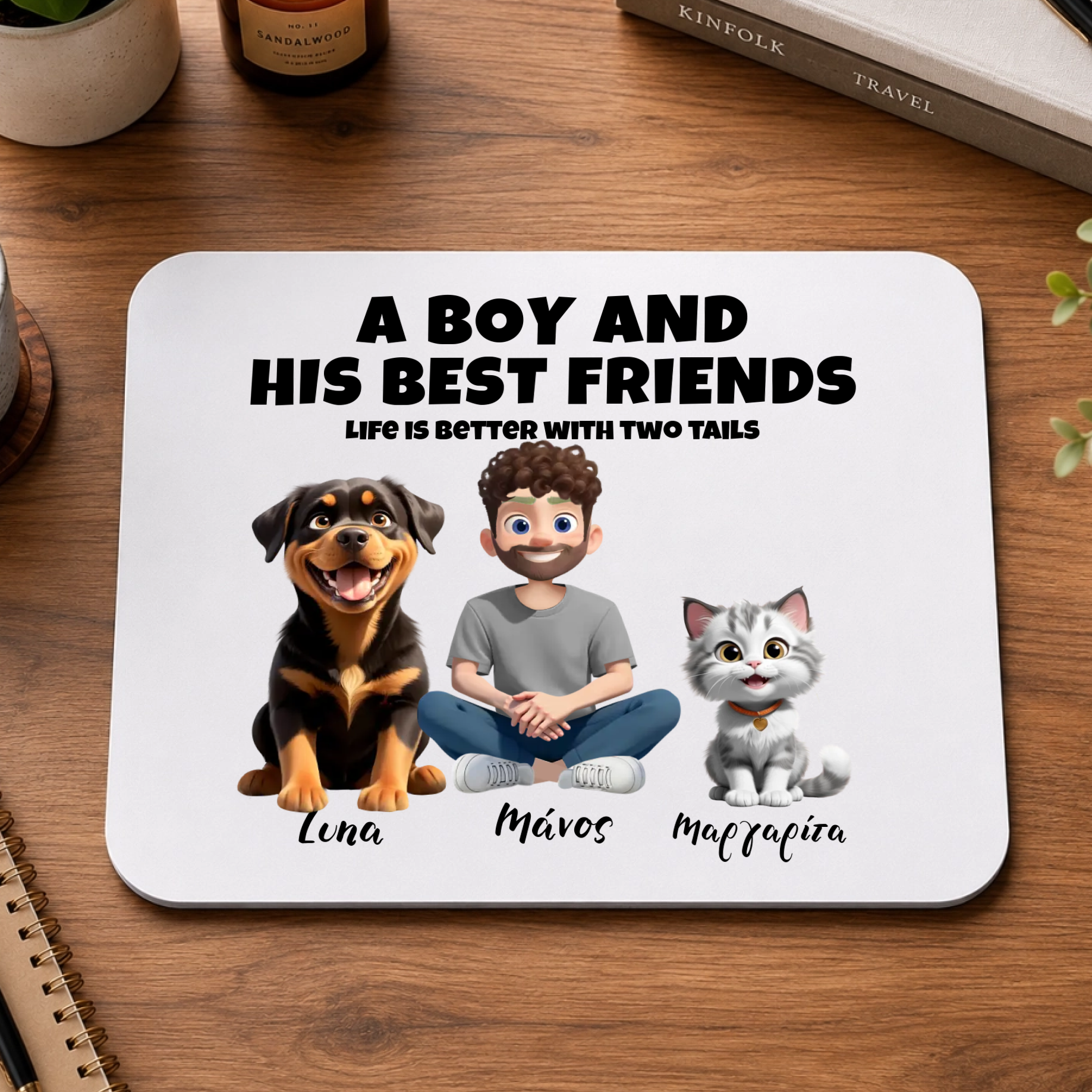 Προσαρμοσμένο Mouse Pad - A Boy and His Friends