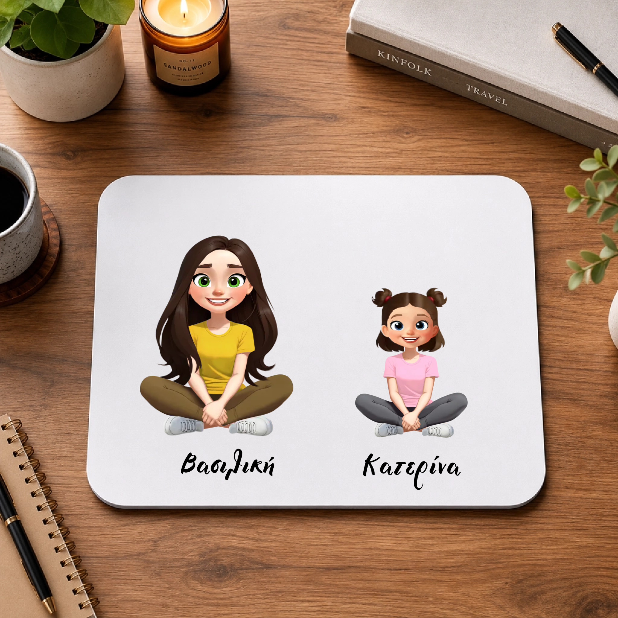 Προσαρμοσμένο Mouse Pad - Οικογένεια - Φιγούρες με Ονόματα