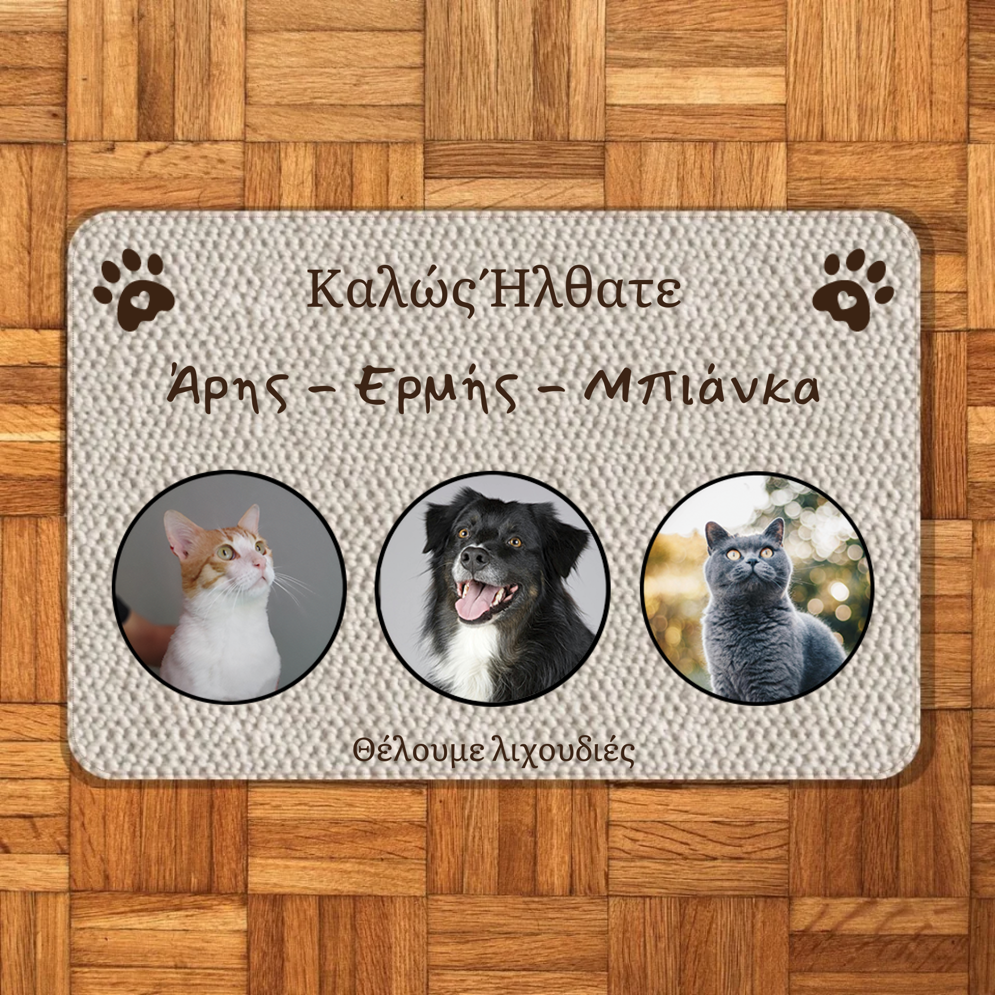 Χαλάκι εισόδου προσαρμοσμένο με το κατοικίδιο σας - Printpaws photo