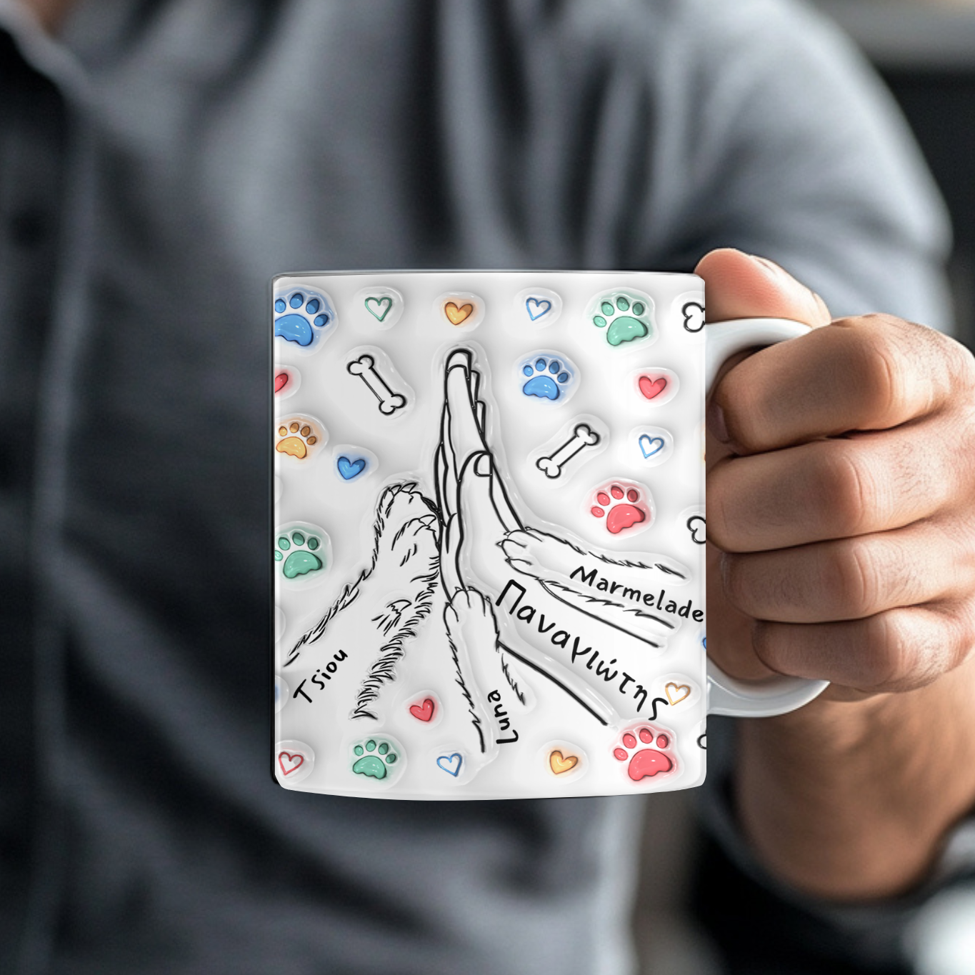 Προσαρμοσμένη Κούπα - Best Dog Dad- Με τα ονόματα των σκυλιών σας