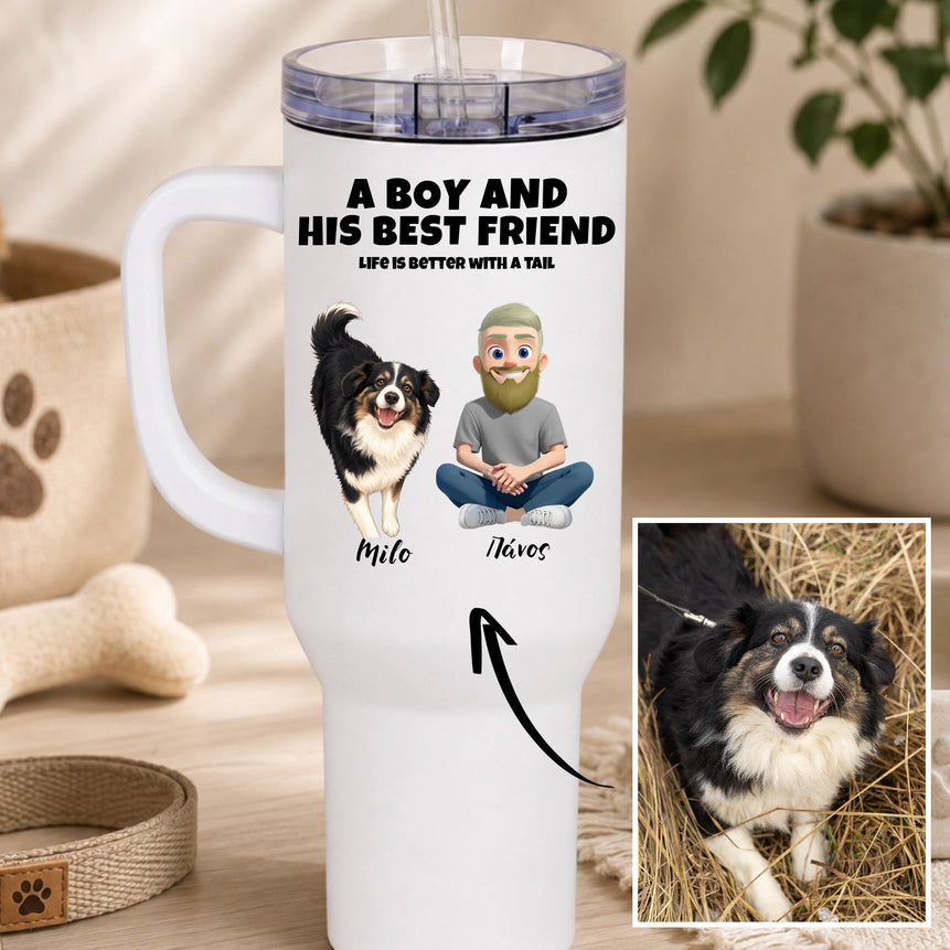 Ποτήρι Θερμός 1200ml Εξατομικευμένο -Best Friends Κατοικίδια από Φωτογραφία