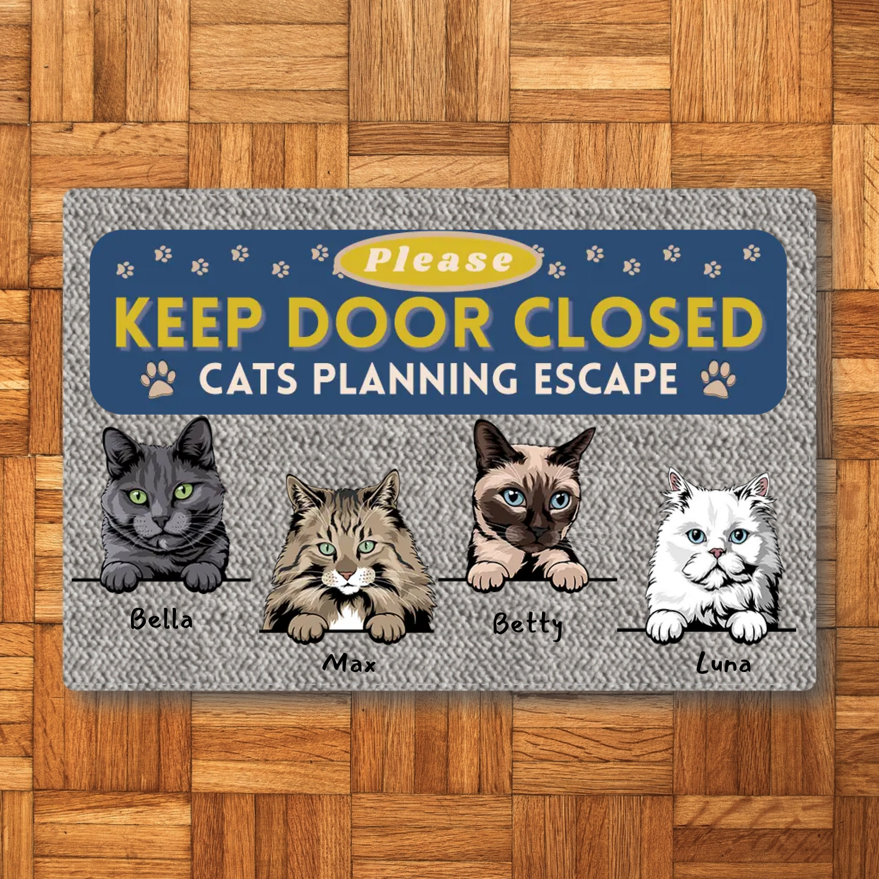 Cats Planning Escape - Εξατομικευμένο χαλάκι εισόδου
