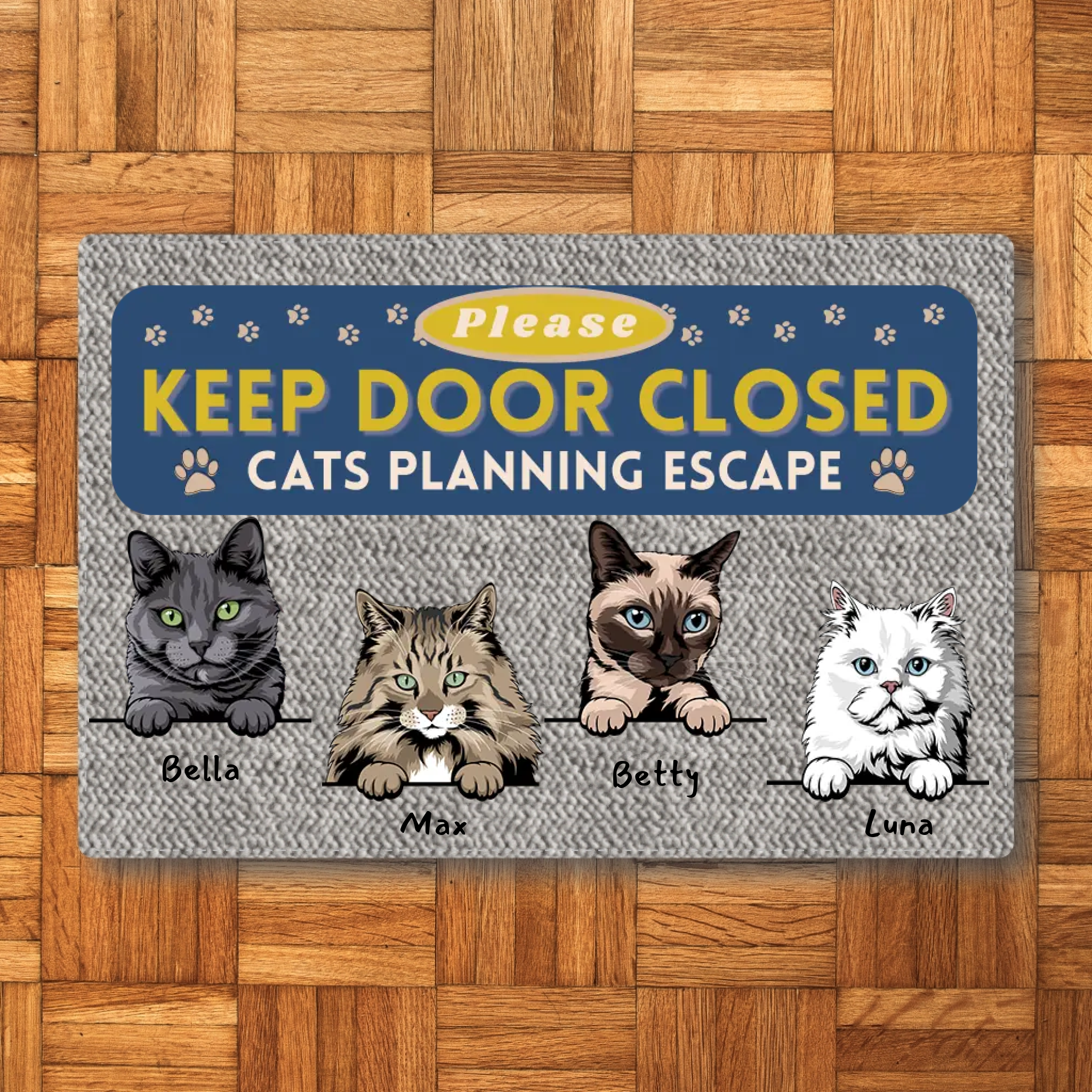 Cats Planning Escape - Εξατομικευμένο χαλάκι εισόδου